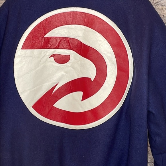 🔥🔥🔥ATL HAWKS VINTAGE WOOL BOMBER JACKET W Leather Lettering Size: XXL🥶🔥🔥🔥 - Picture 9 of 17